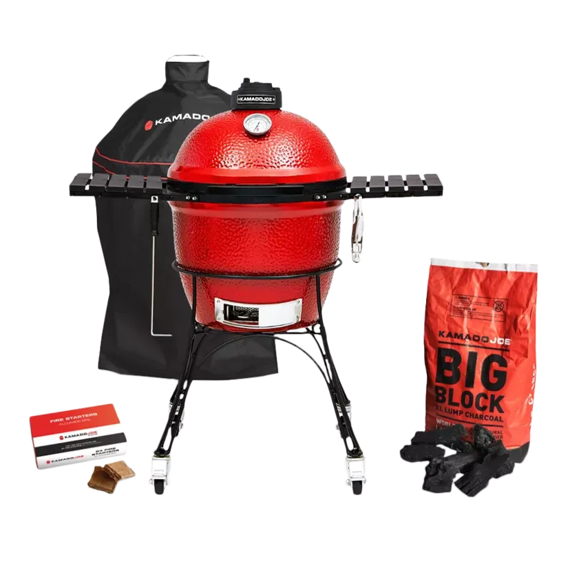 Kamado Joe Classic Joe Series I Charcoal Bbq With Cart &amp;amp; Cover Bundle