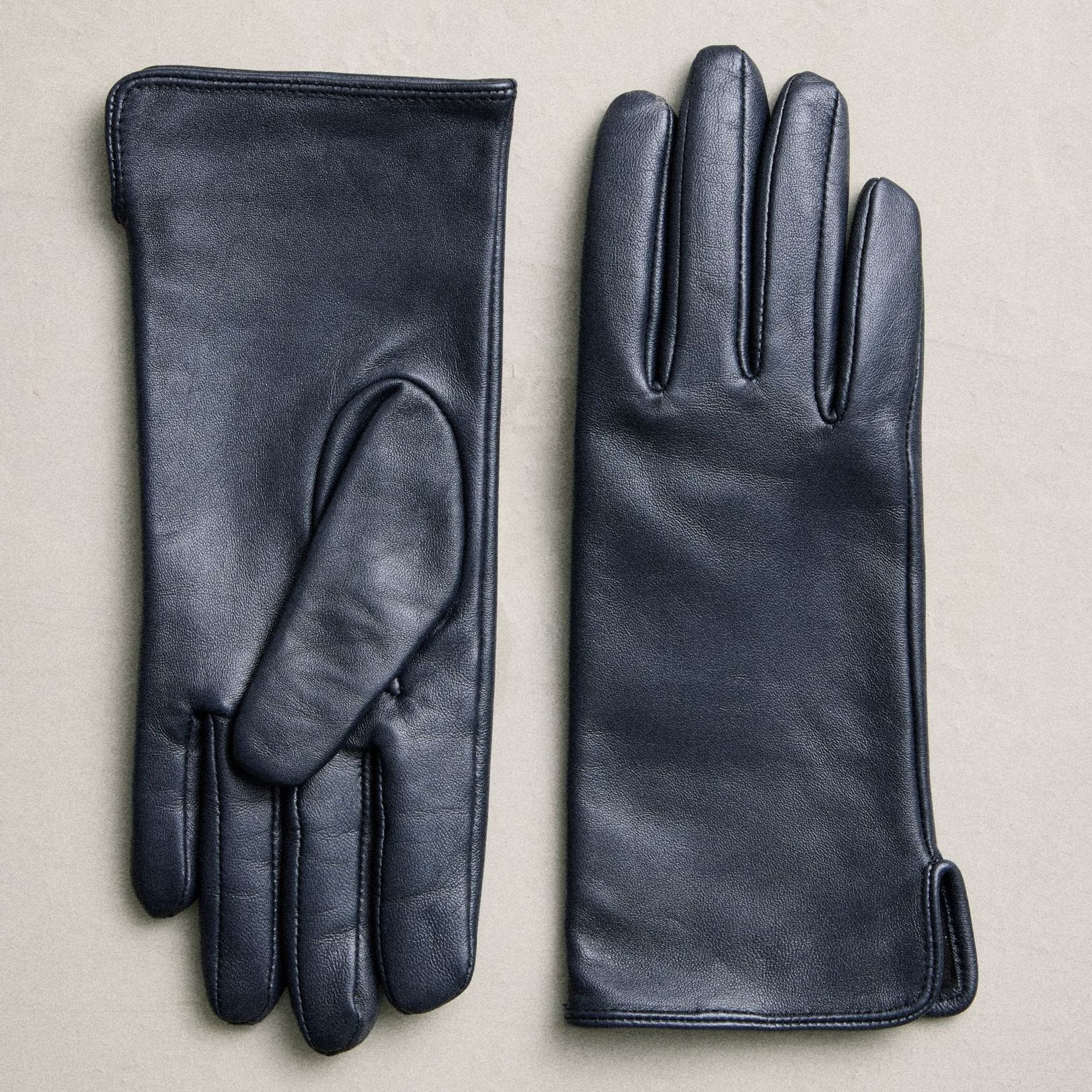 Navy N. Premium Leather Gloves - Size Small