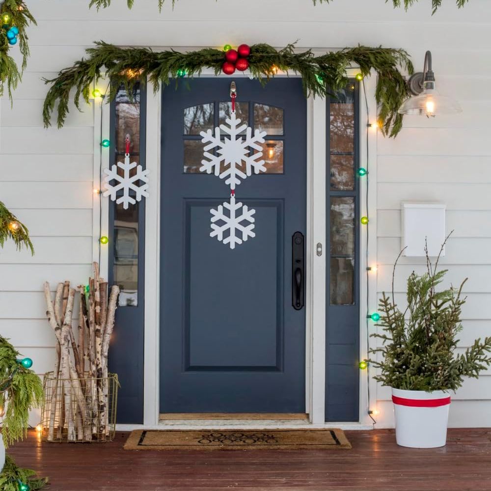 Command Outdoor Large Brushed Nickel, Metal Command Hook With Strips - for Hanging Outdoor Wreaths, Signs and Other Heavy Items Securely and Damage Free