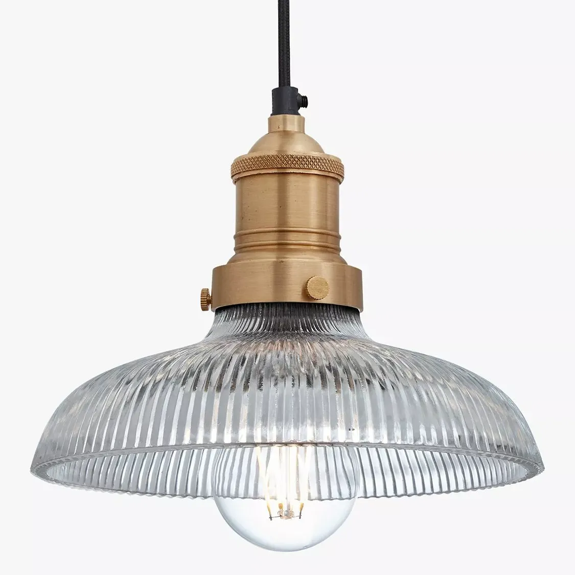 Industville Brooklyn Glass Dome Pendant Ceiling Light, 20cm
