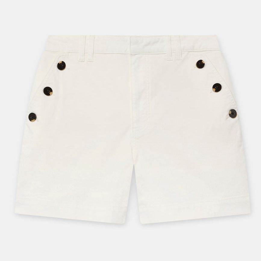 Mint Velvet White Button Front Chino Shorts