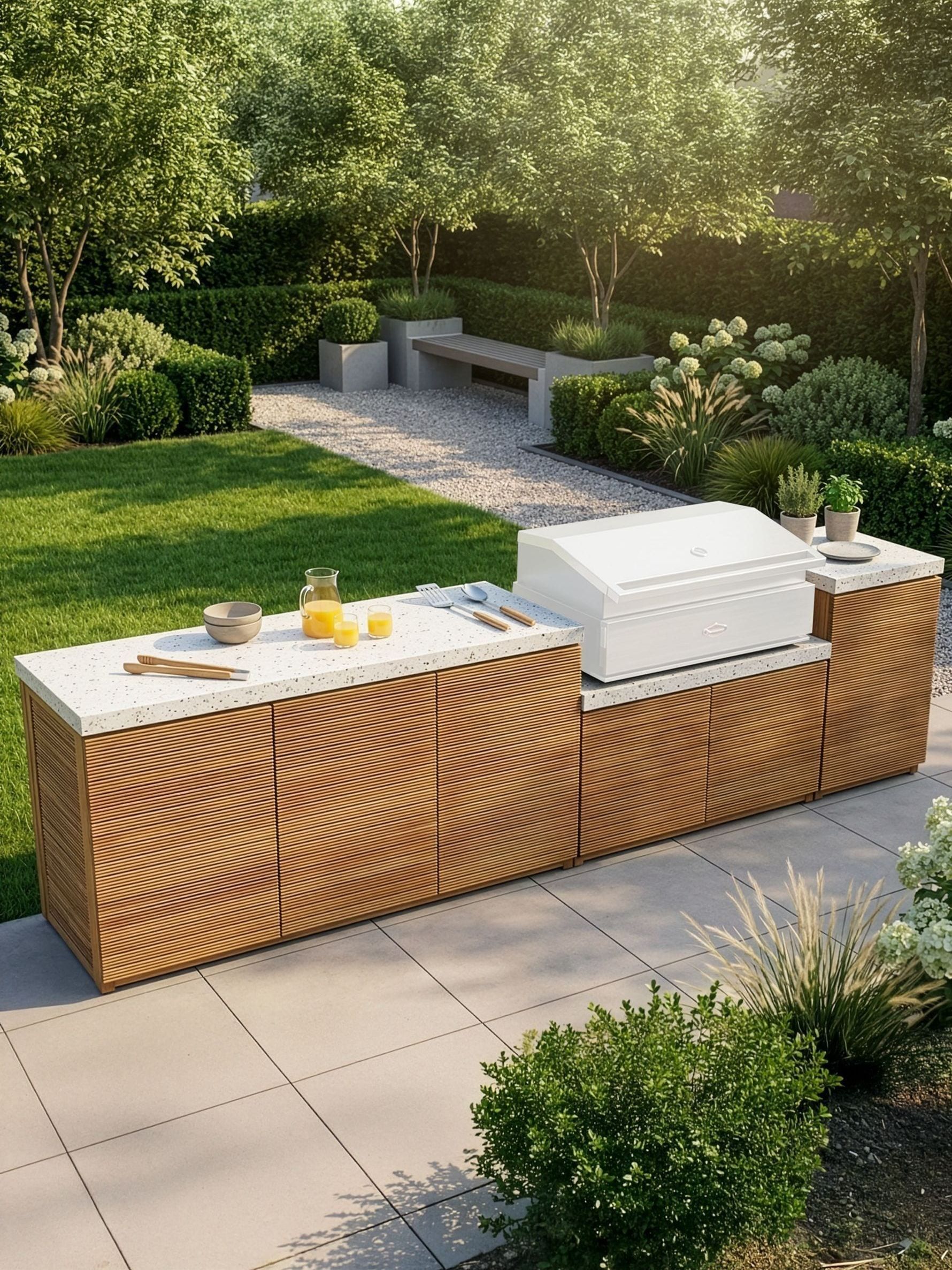 Maze Wood Antigua Large Outdoor Kitchen Included - Size One