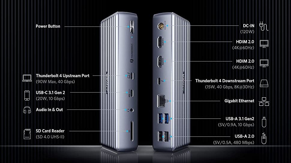 【未使用品】Anker 12-in-1 Thunderbolt 4 Dock Amazon.com: Anker 777 Thunderbolt Docking Station (Apex, 12