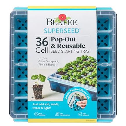 Burpee Superseed Seed Starting Tray | 36 Cell Reusable Seed Starter Tray | for Starting Vegetable, Flower &amp;amp; Herb Seeds | Indoor Grow Kit for Plant Seedlings | for Germination Success