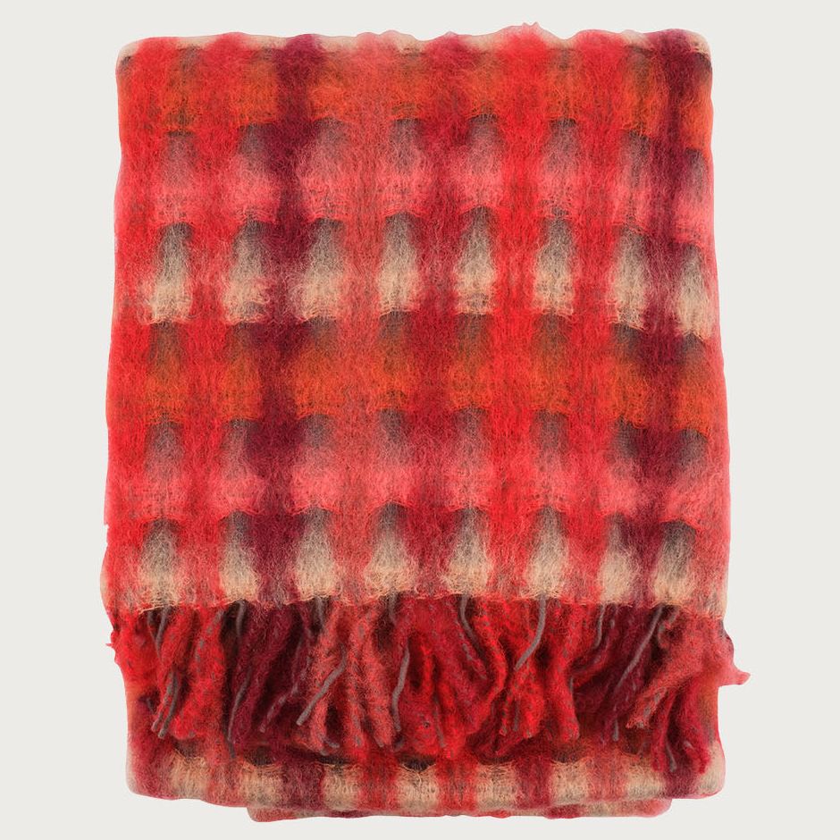 Mia Mohair &amp;amp; Wool Throw Red