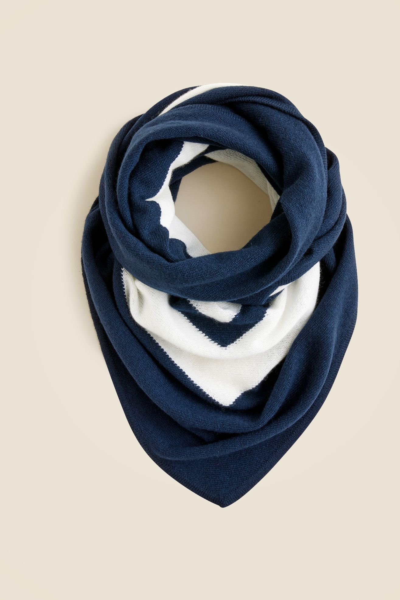 Striped Wool-Cashmere Blend Bandana