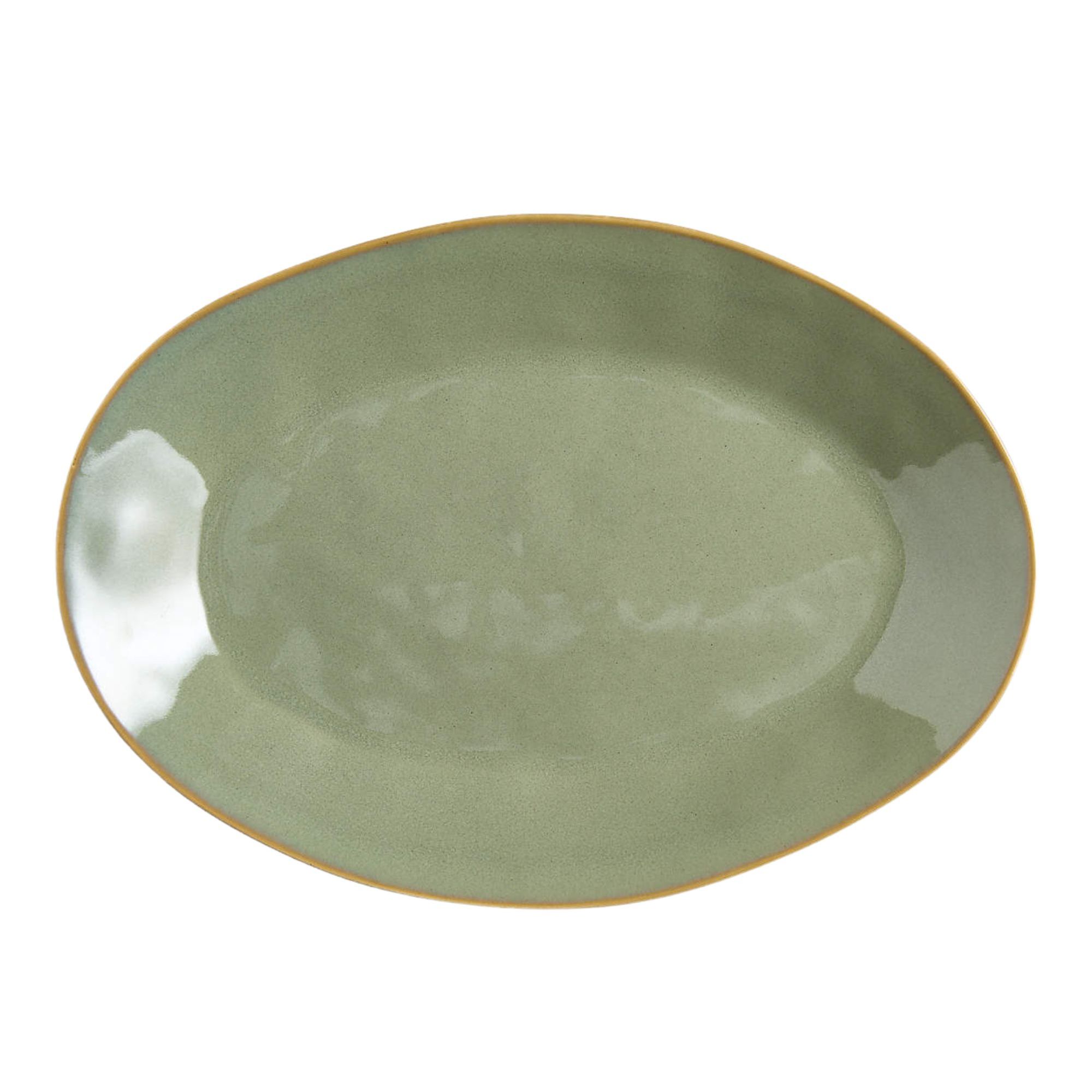 Crate &amp;amp; Barrel, Marin Sage Green Small Oval Stoneware Platter