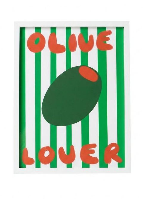 Olive Lover Green Framed Wall Art