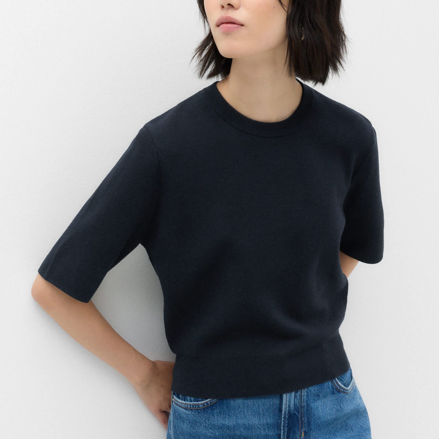 Wool Rich Slim Fit Knitted Top