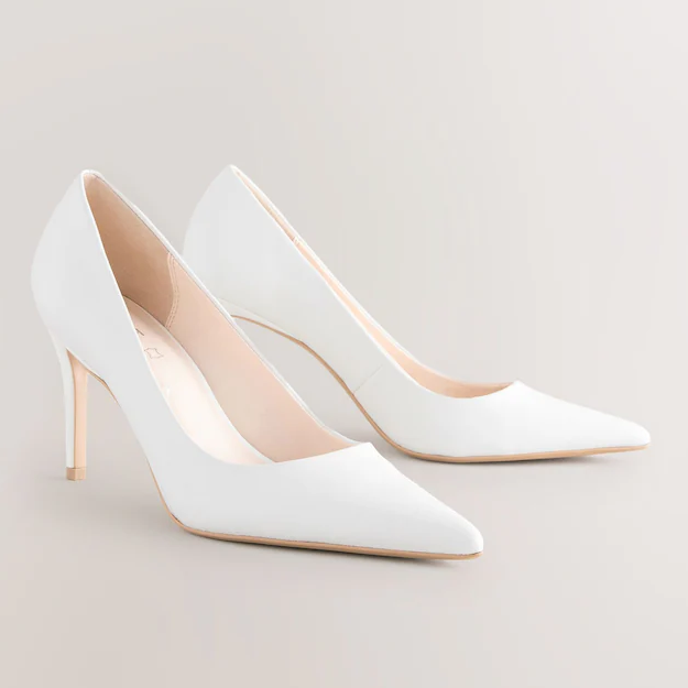 Next, White Leather Court Shoes