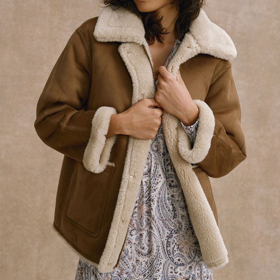 Tan Reversible Aviator Jacket