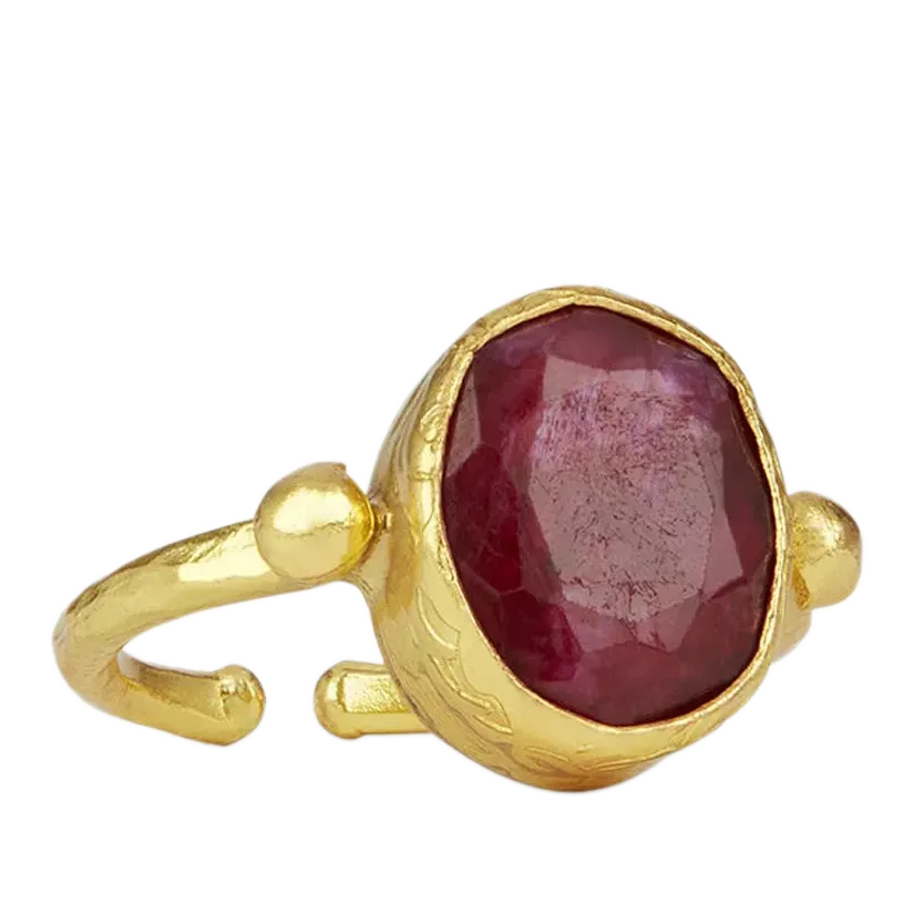 Ottoman Hands Siena Ruby Ring, Gold
