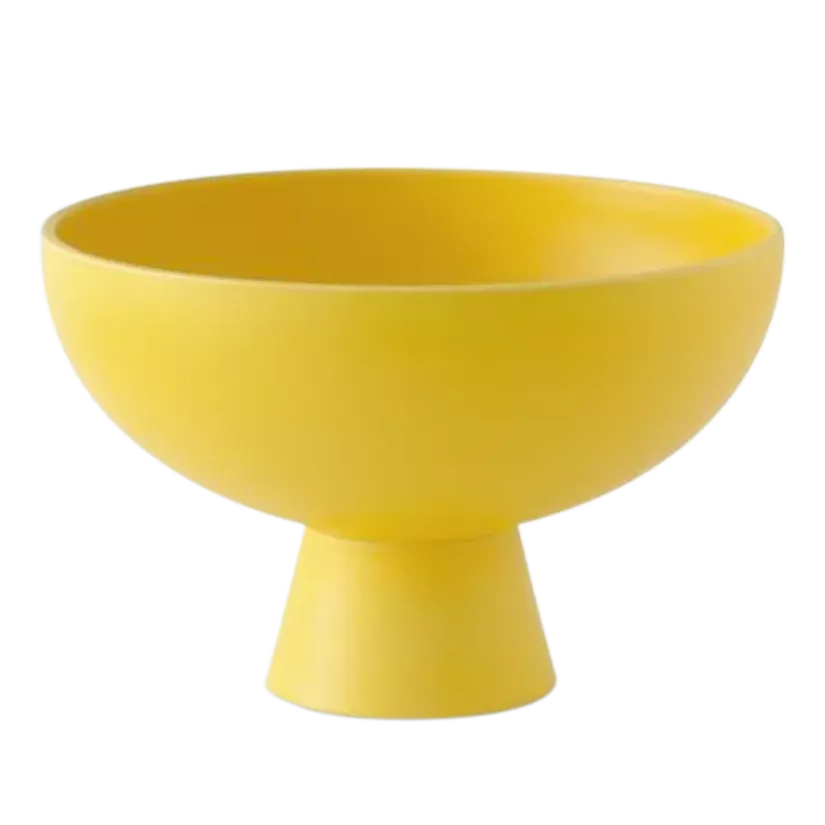 Raawii Str&amp;oslash;m Medium Earthenware Footed Serve Bowl, 19cm, Freesia