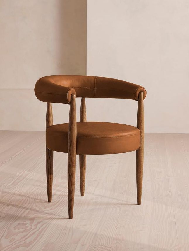 Fergus Dining Chair, Sycamore Leather