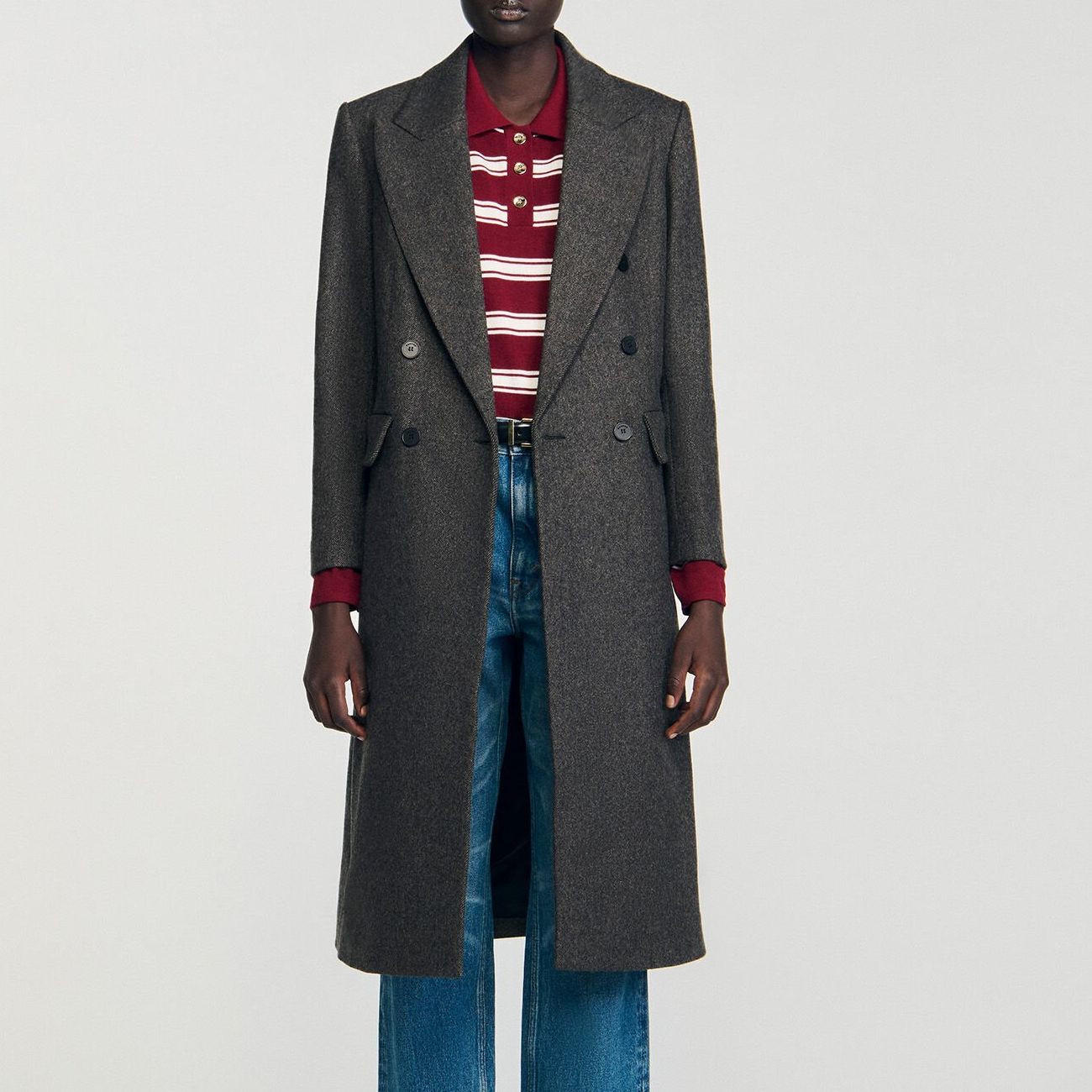 Fitted Double-Breasted Coat