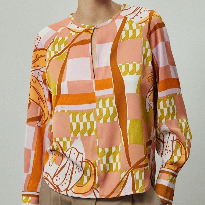 Next Abstract Floral Long Sleeve Blouse