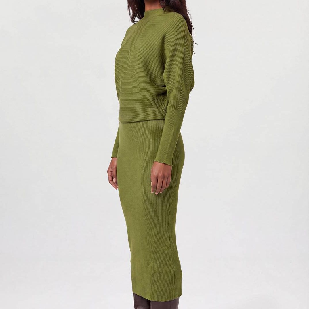Karen Millen Draped Knitted Pencil Midi Dress