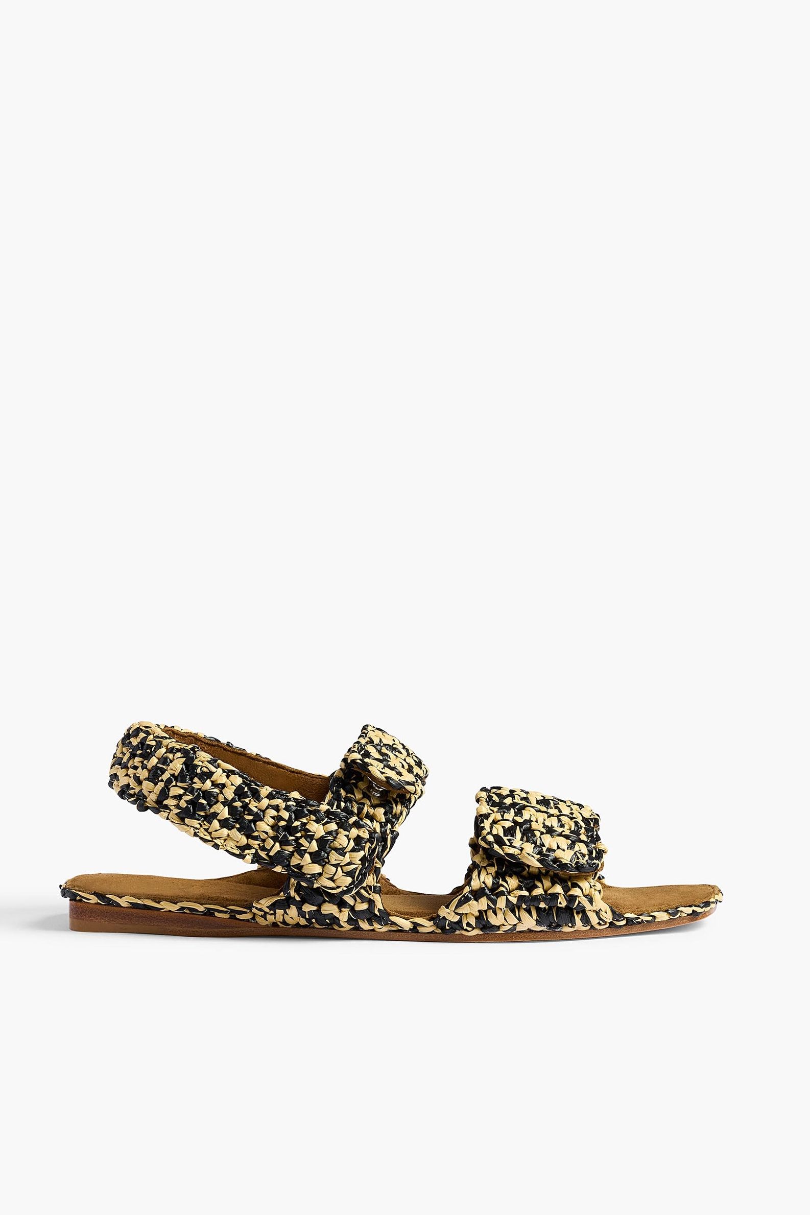 Boden Sandal in Black and White Raffia - 35 / Black / White / Upper100%clsole100%cl