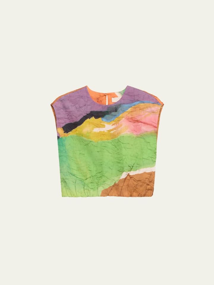 X Helen Frankenthaler Gisella Satin Crop Top