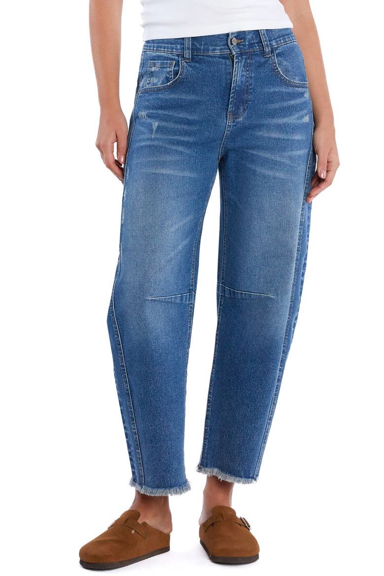 Taylor Frayed Crop Barrel Jeans