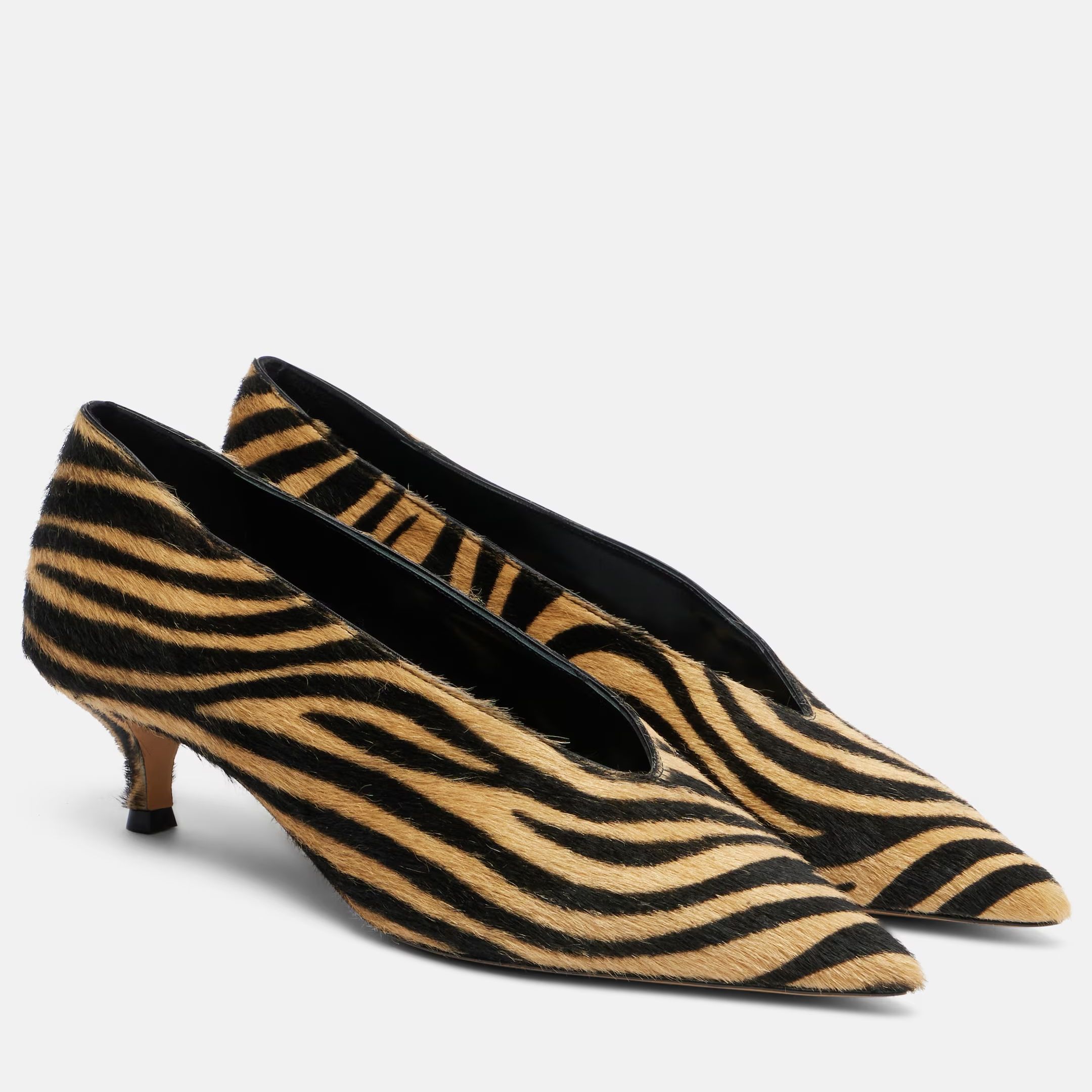 Le Monde Beryl Babouche 40 Zebra-Print Calf Hair Pumps