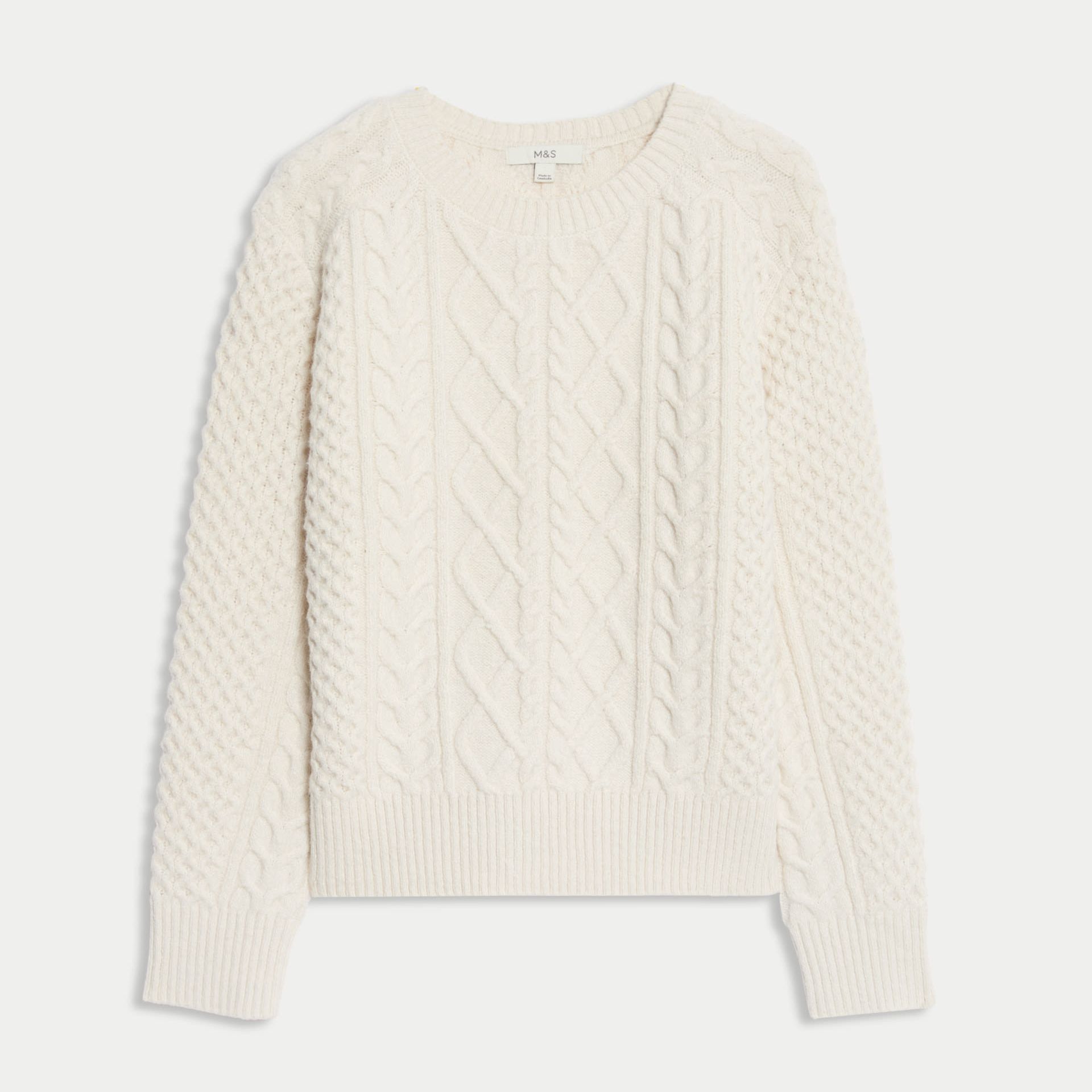 Cable Knit Jumper With Cotton
