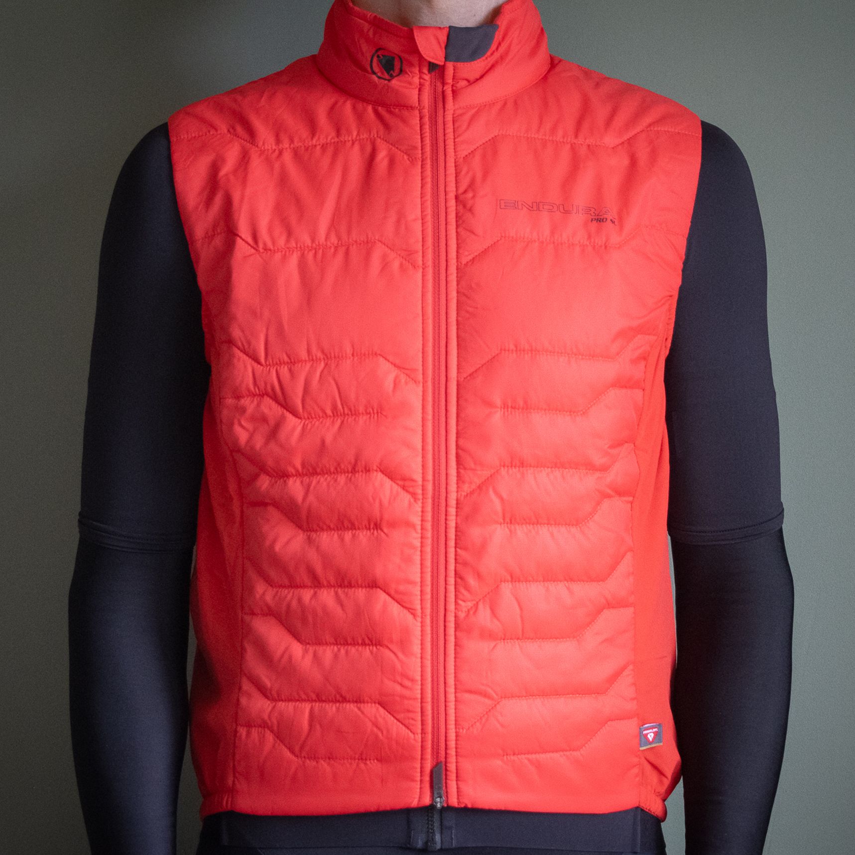 Endura Pro SL Primaloft II Gilet in red pictured against a plain grey background