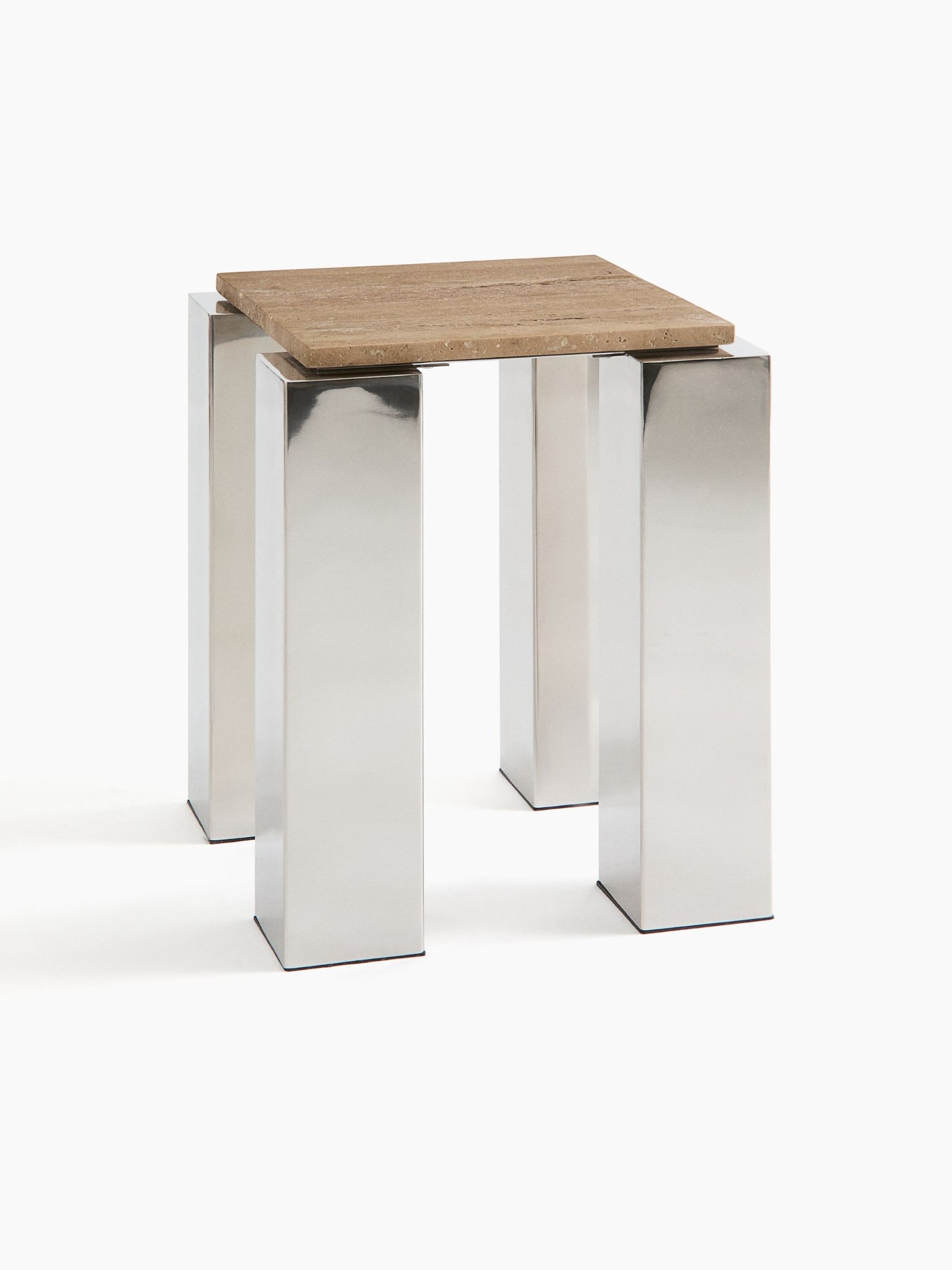 Travertine Side Table