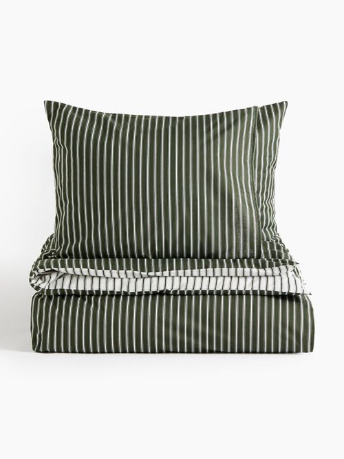 Striped Cotton Double/king Duvet Cover Set