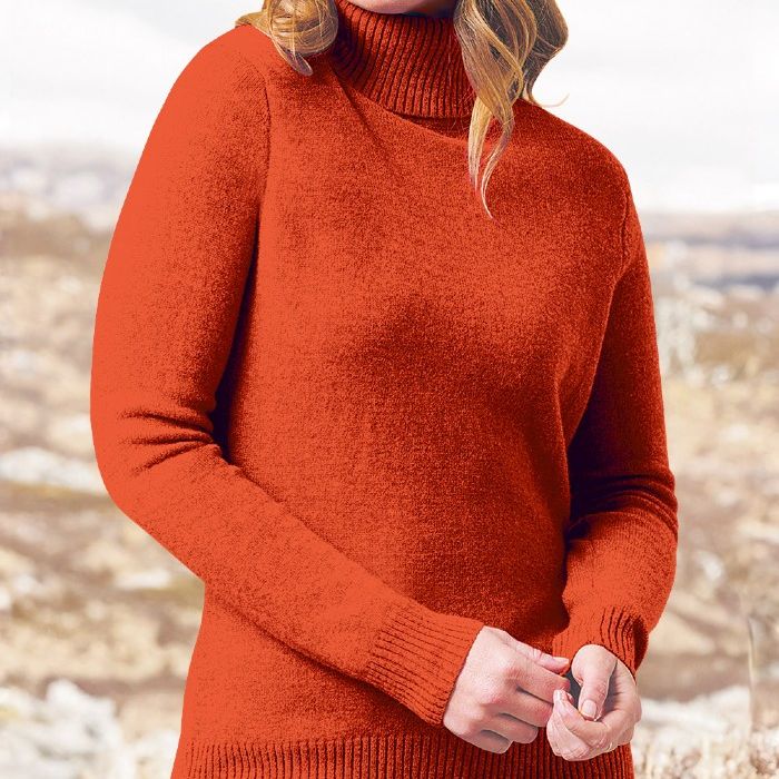 Ladies Lambswool Roll Neck Jumper