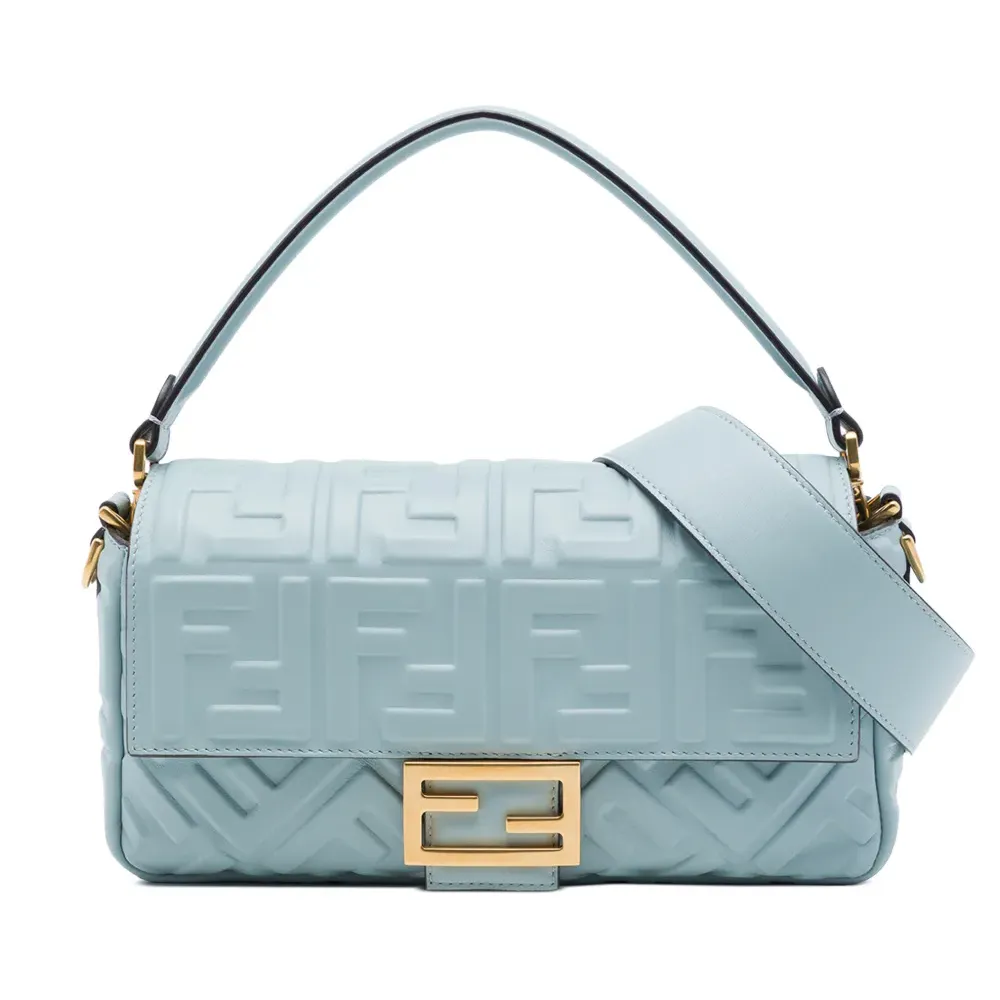 Fendi Pre-Owned 2010-2026 Zucca Embossed Leather Baguette Satchel | One Size