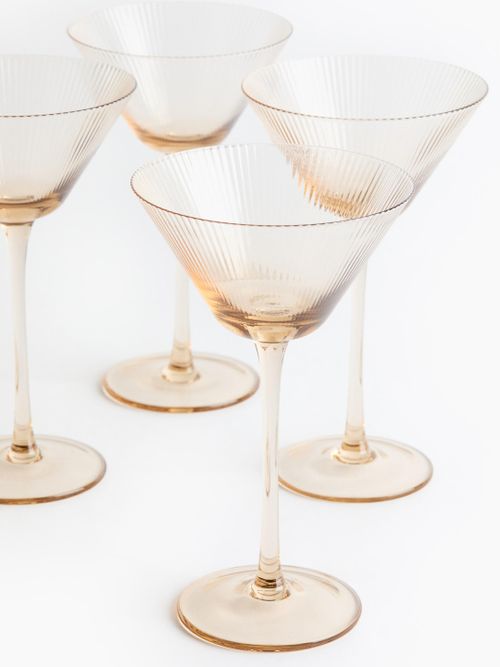 Fluted Cocktail Glasses, Set of 4