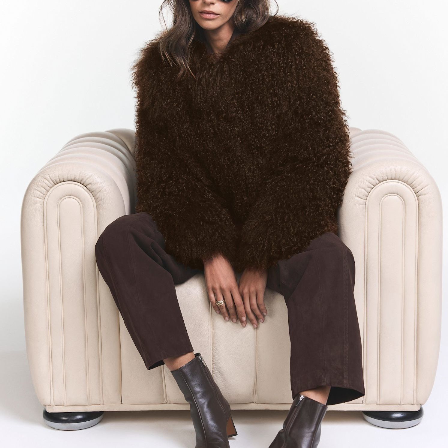 Brown Mongolian Fur Jacket