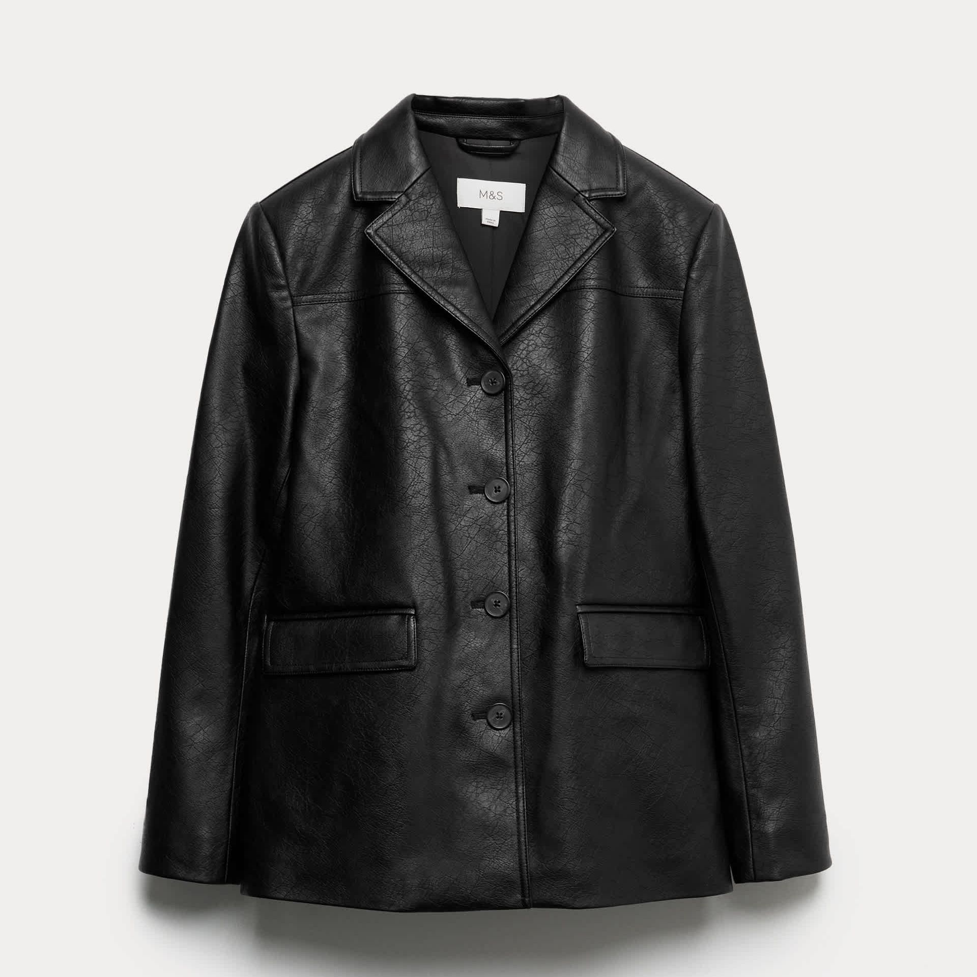 Cracked Single Breasted Blazer Coat