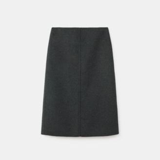 Women's Wool Slit Midi-Skirt