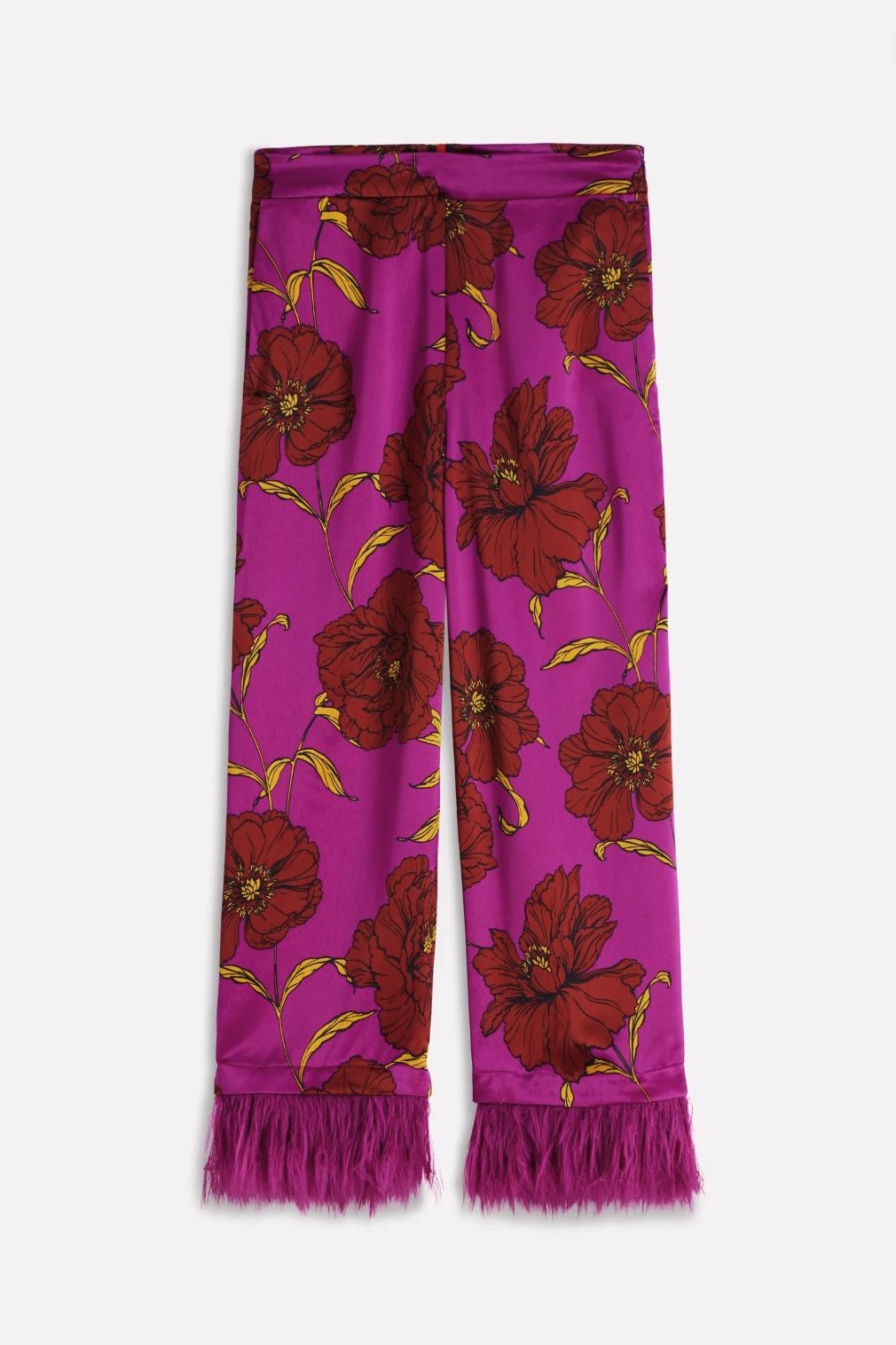 Boden Faux Feather Trim Pants