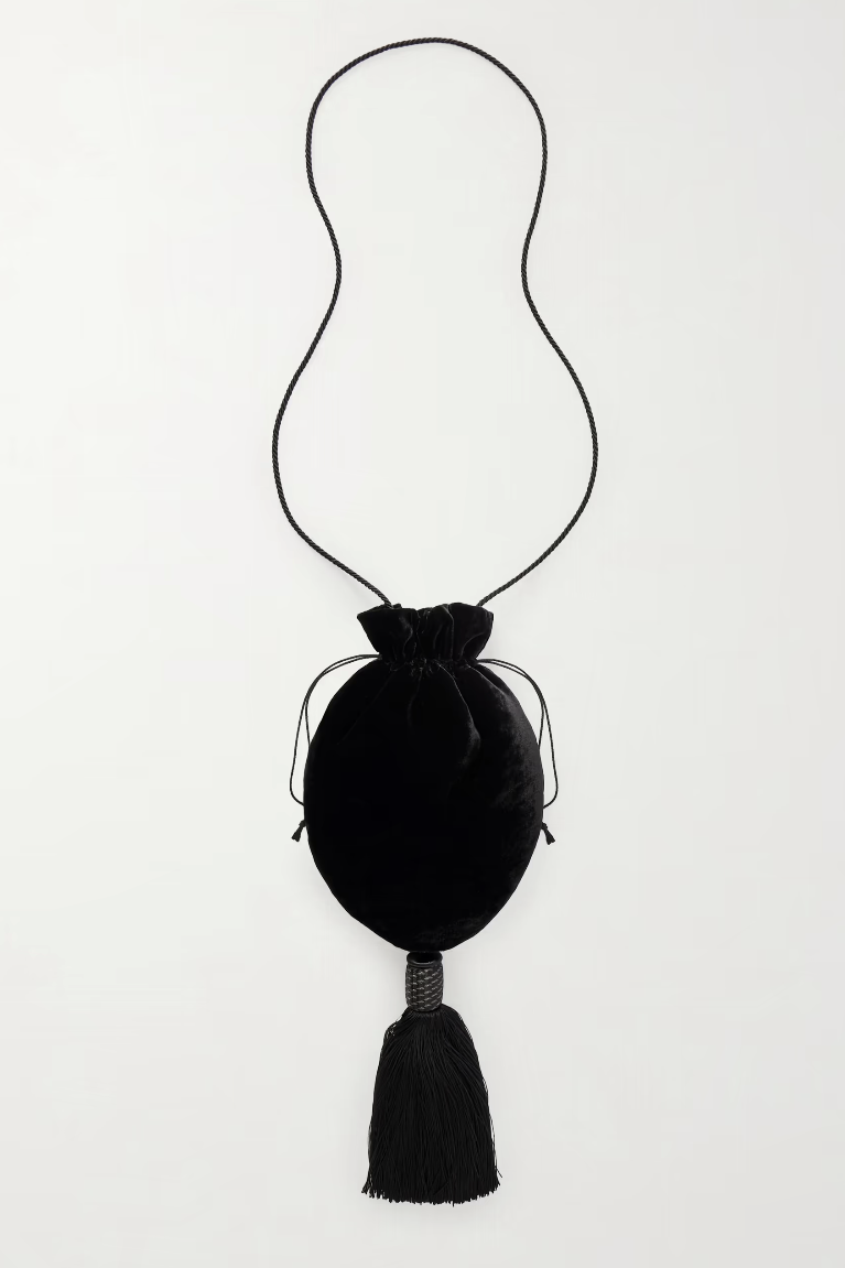LE SUNDIALLee tasseled velvet shoulder bag