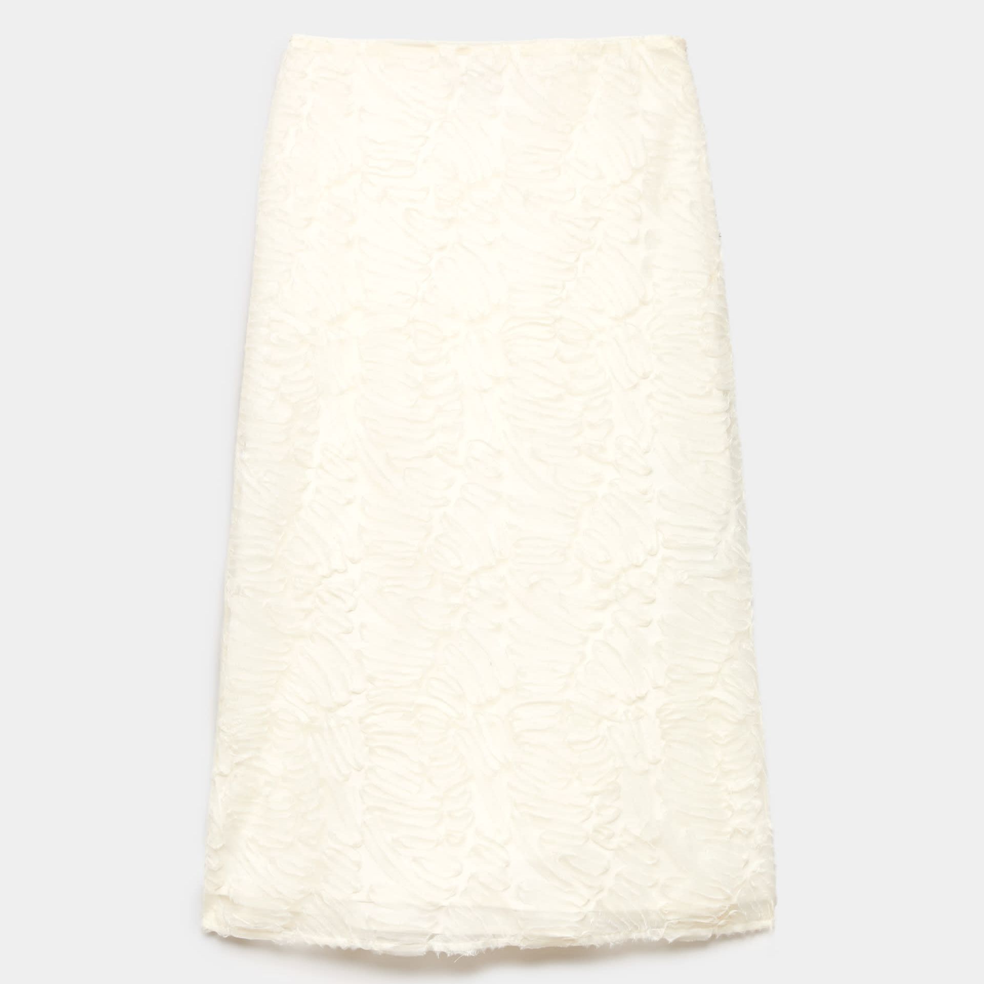 Textured Midi A-Line Skirt