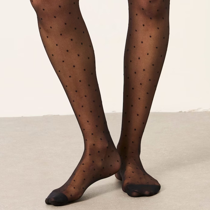 Fatface, Black Polka Dot Tights