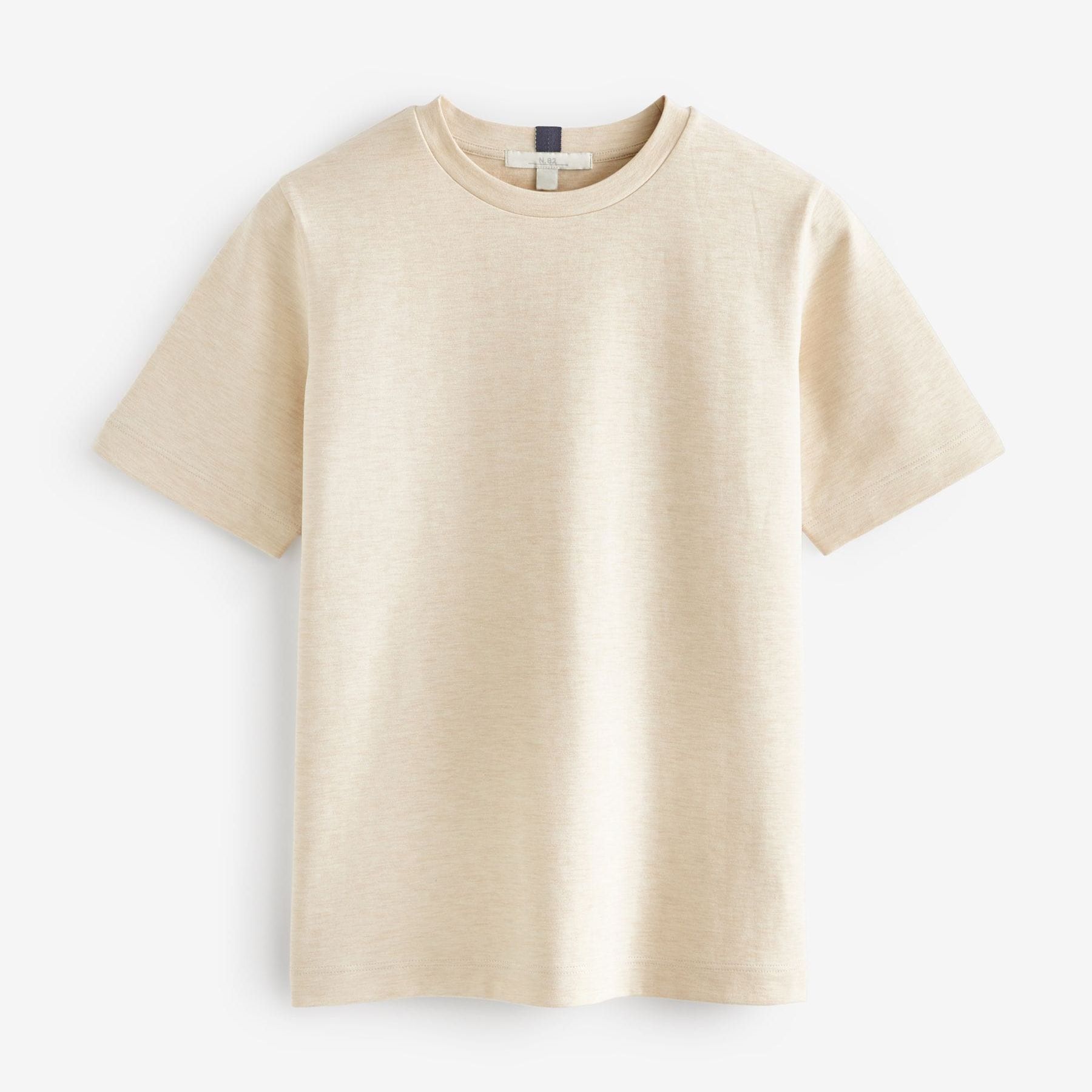 Oatmeal Cream Heavyweight Short Sleeve Crew Neck T-Shirt