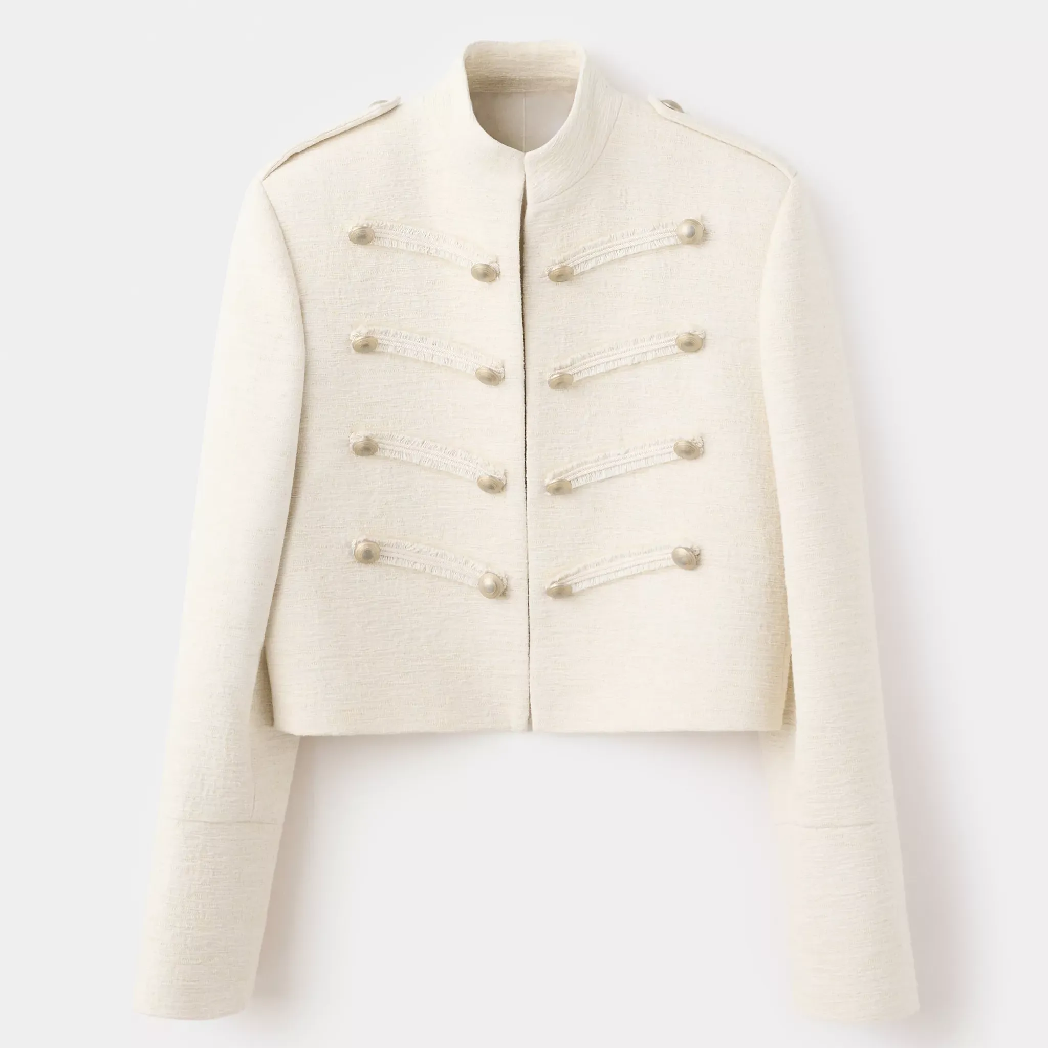 Tweed Jacket With Decorative Frogging Closures - Women | Mango United Kingdom
