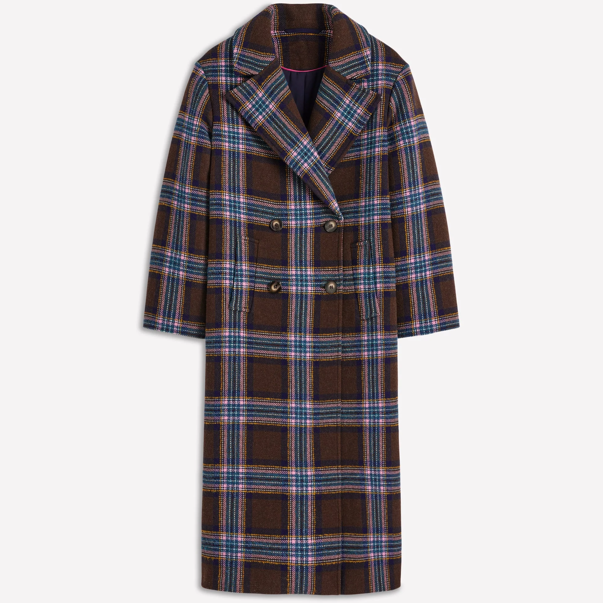 Boden brown tartan coat