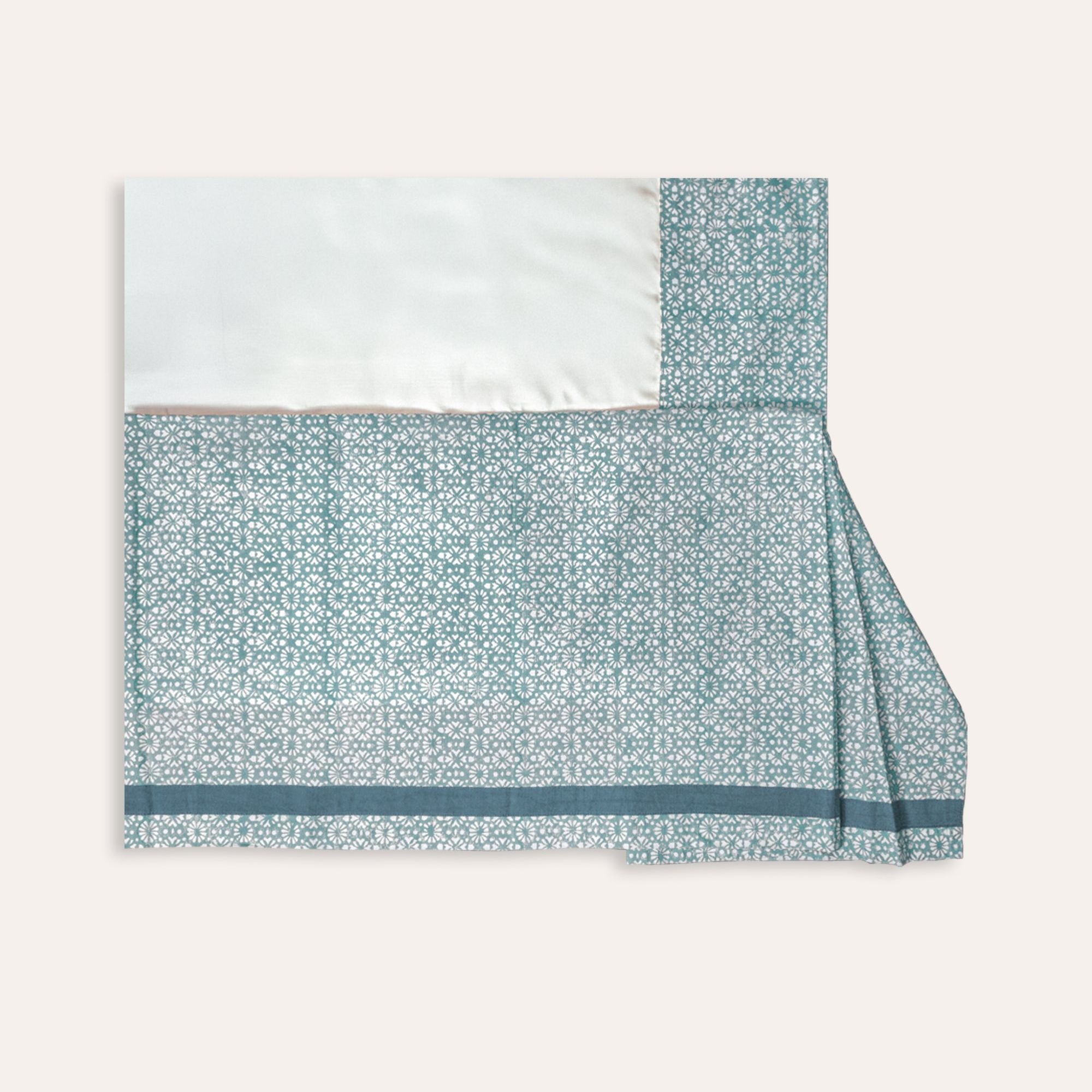Margarita Block Printed Valance - Blue