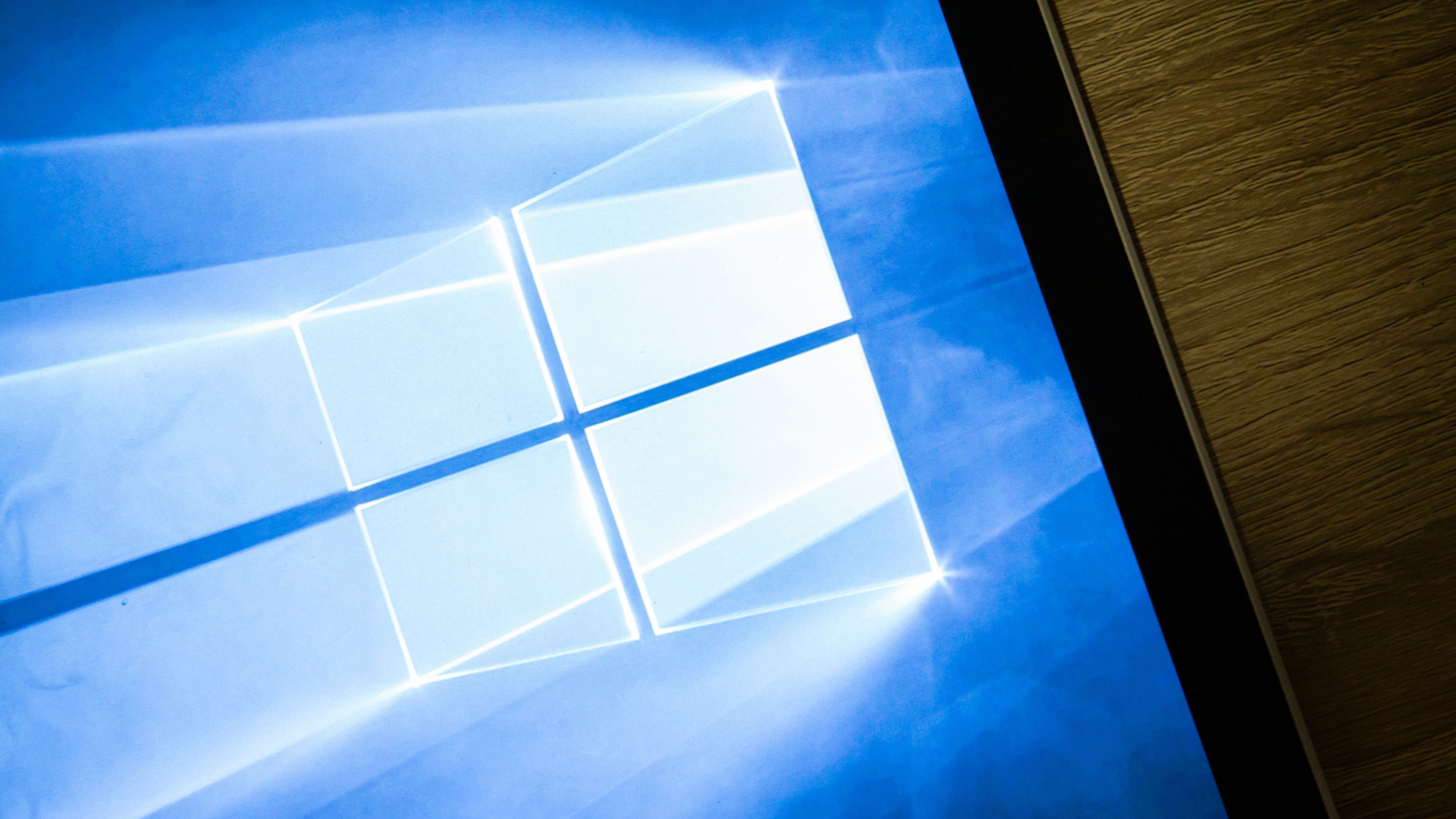 Close-up on Microsoft Window 10 Screen Background on the Microsoft Surface