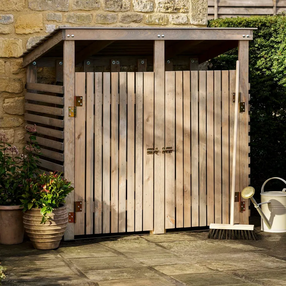 Aldsworth Bin Store Double - Spruce, Natural
