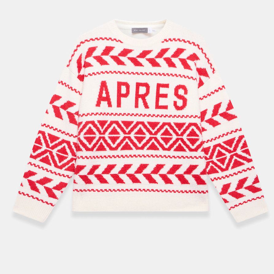 Mint Velvet Red Graphic Apr&amp;egrave;s Fair Isle Jumper