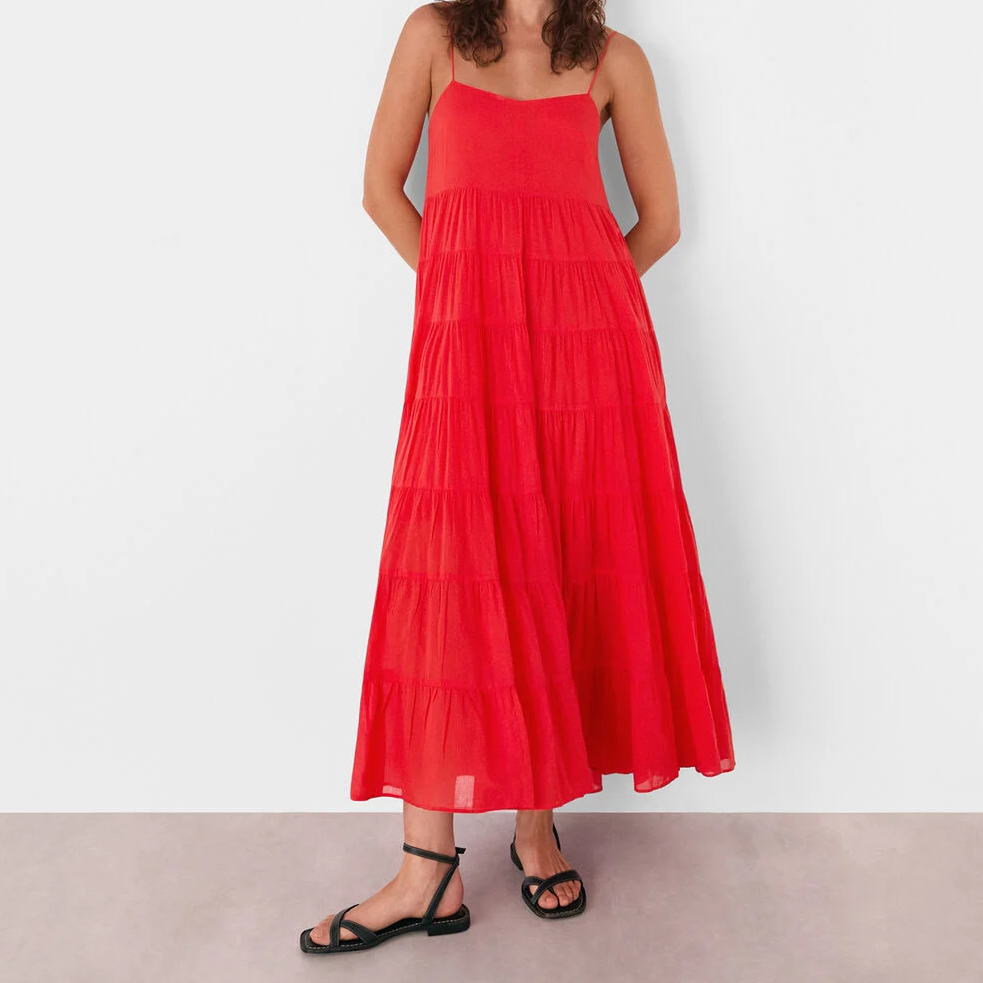 Whistles, red cotton maxi dress