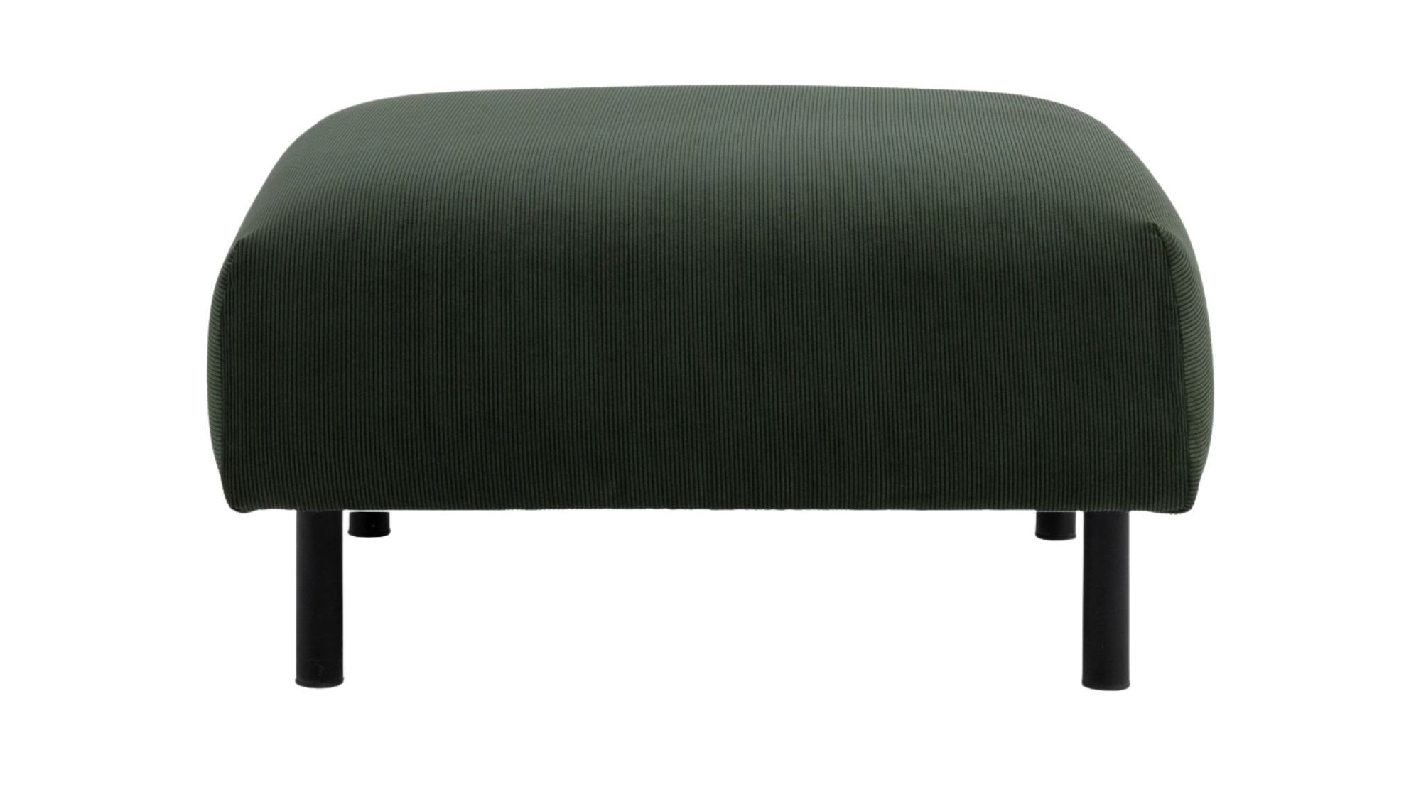 Habitat, Julien Fabric Footstool in Dark Green
