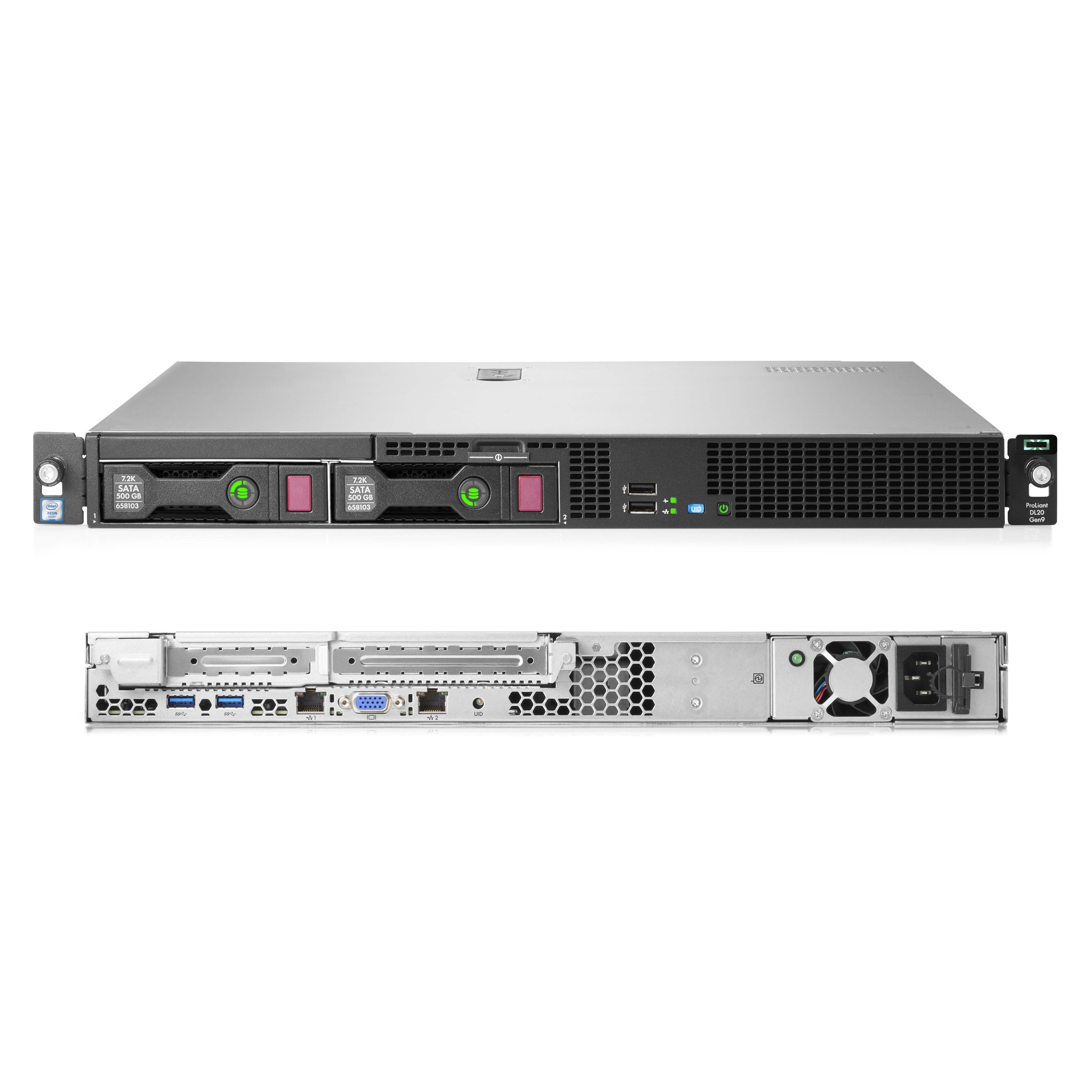 HPサーバー　HPE DL20 Gen9 2LFF CTO Server HPE ProLiant DL20 Rack Server (G9) CTO - ECS
