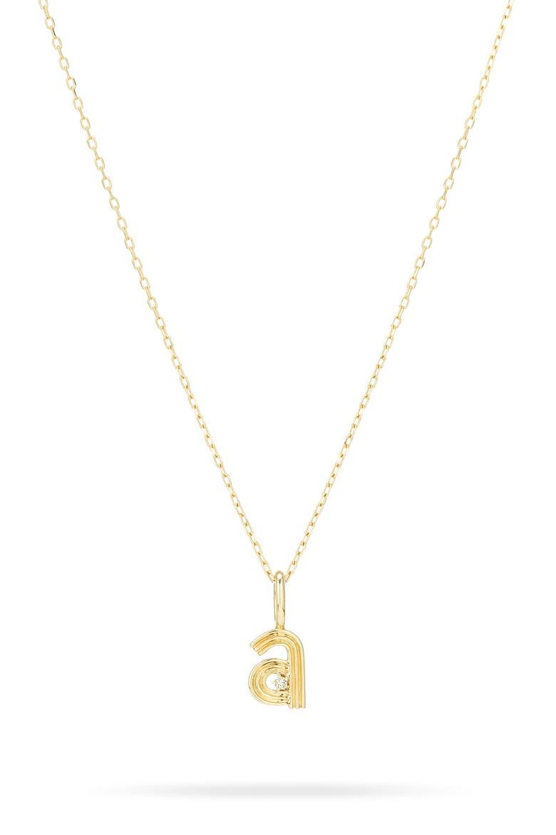 Groovy Diamond Initial Mini Charm Necklace
